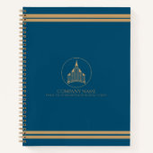 Elegantes Blau, hellbrauner Chic Real Anwesen Agen Notizblock (Vorderseite)