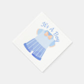 Elegantes Blau It's A Boy Baby Shower Serviette (Ecke)
