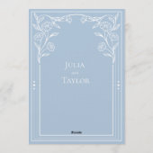 Elegantes Blau Minimales Save the Date Einladung (Rückseite)