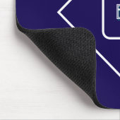 Elegantes Blau mit Monogramm Mousepad (Ecke)