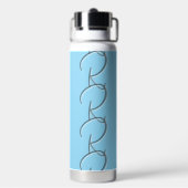 Elegantes Blau mit Namen und Initiale Trinkflasche (Hinten)