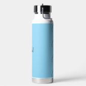 Elegantes Blau mit Namen und Initiale Trinkflasche (Links)