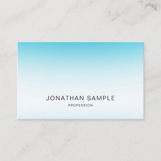 Elegantes Blau Modernes Minimalistisches Schlicht  Visitenkarte (Vorderseite)
