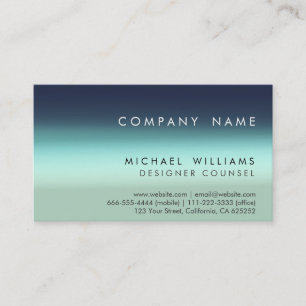 ELEGANTES BLAU PROFESSIONELLES METALL MODERNES VISITENKARTE