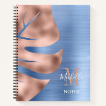 Elegantes Blau Rosa Monogramm