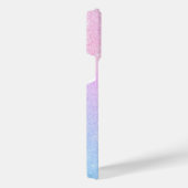 Elegantes Blau Rosa Silver Glitzer Design iPhone Hülle (Rechte Seite)