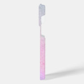 Elegantes Blau Rosa Silver Glitzer Design iPhone Hülle (Linke Seite)