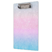 Elegantes Blau Rosa Silver Glitzer Design Klemmbrett (Links)