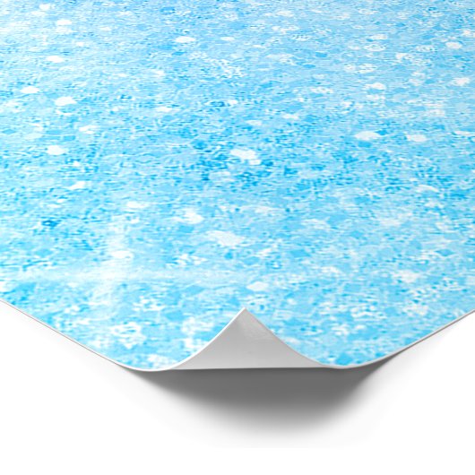 Elegantes Blau Rosa Silver Glitzer Design Poster (Ecke)