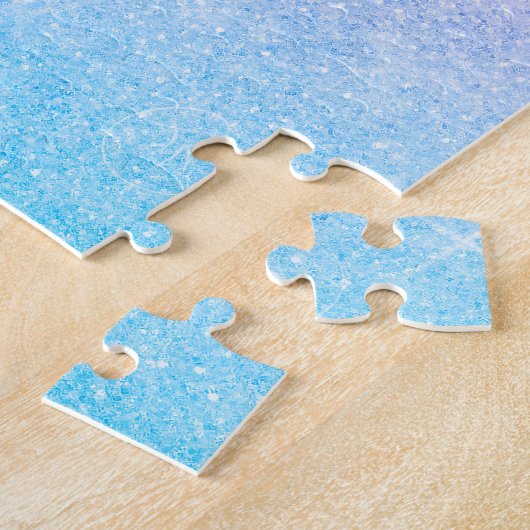 Elegantes Blau Rosa Silver Glitzer Design Puzzle (Seite)