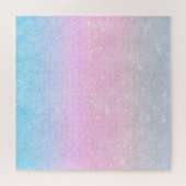 Elegantes Blau Rosa Silver Glitzer Design Puzzle (Horizontal)