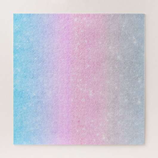 Elegantes Blau Rosa Silver Glitzer Design Puzzle (Horizontal)