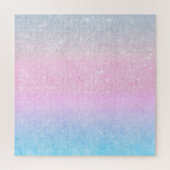 Elegantes Blau Rosa Silver Glitzer Design Puzzle (Vertikal)