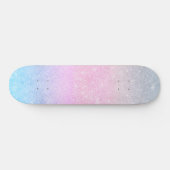 Elegantes Blau Rosa Silver Glitzer Design Skateboard (Horizontal)