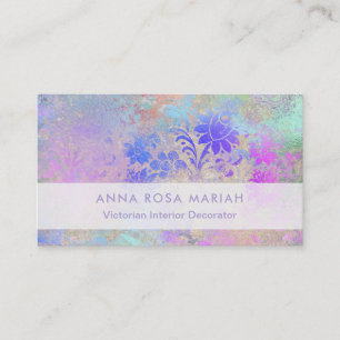 *~* Elegantes Blau Rosa Vintage Antik Gealtert Dam Visitenkarte