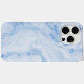 Elegantes Blau-Stein-Marmor-Muster Case-Mate iPhone Hülle (Rückseite (Horizontal))