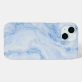 Elegantes Blau-Stein-Marmor-Muster Case-Mate iPhone Hülle (Rückseite (Horizontal))