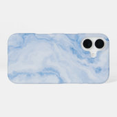 Elegantes Blau-Stein-Marmor-Muster iPhone 16 Hülle (Rückseite (Horizontal))