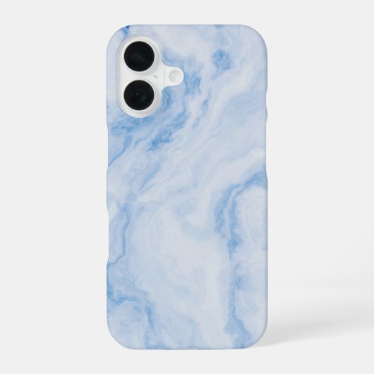 Elegantes Blau-Stein-Marmor-Muster iPhone 16 Hülle (Rückseite)