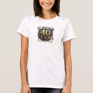 Elegantes Blau TOOK ME 40 LOOK GOOD Künstlerisch T-Shirt