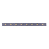 Elegantes Blau-u. GoldLilien-Band Satinband (Vorderseite)