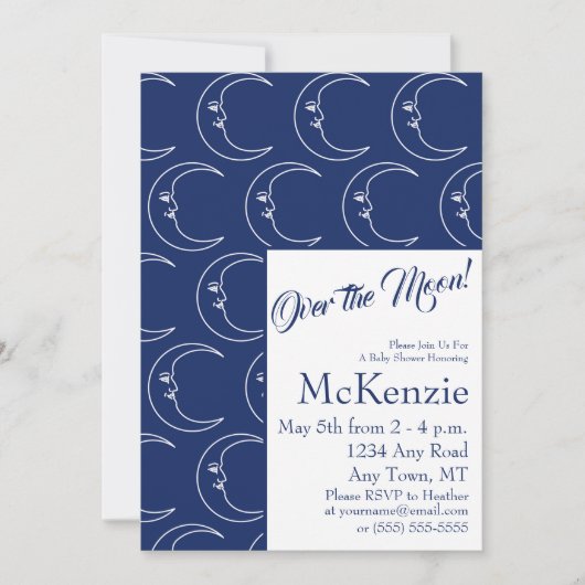 Elegantes Blau über der Himmelsdusche I Einladung (Vorderseite)