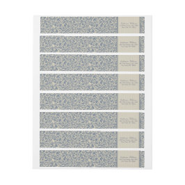 Elegantes Blau- und Beige Damask Muster Hochzeit