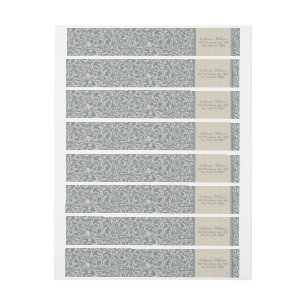 Elegantes Blau- und Beige Damask Muster Hochzeit