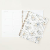Elegantes Blau- und Elfenbein-Blumenmuster Planer (Anzeige)