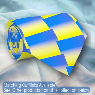 Elegantes Blau und Gelb Gradient Ukraine Inspirier Krawatte
