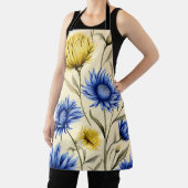 Elegantes Blau und Gelbe Blüte Schürze (InSitu)
