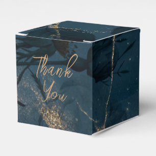 Elegantes Blau und Gold Geschenkschachtel
