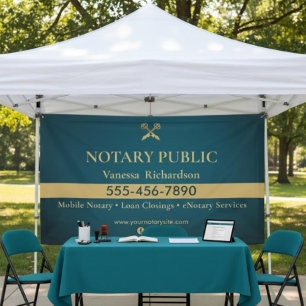 Elegantes Blau- und Gold-Notar-Geschäfts-Marketing Banner
