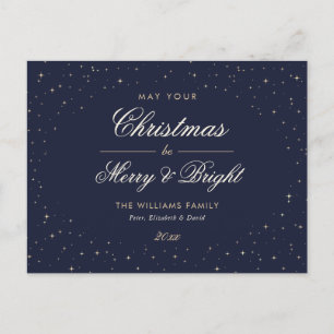 Elegantes Blau und Gold Weihnachten