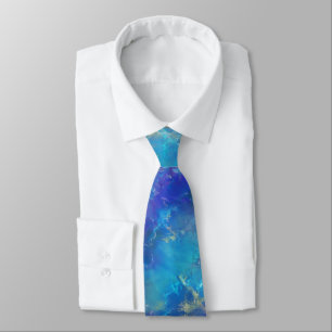 Elegantes Blau- und Goldmotiv Krawatte