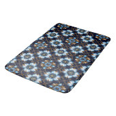Elegantes Blau- und Goldmuster Badematte (Schrägansicht)