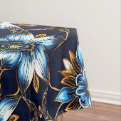 Elegantes Blau- und Goldmuster Tischdecke (Beispiel)