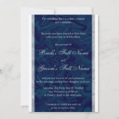 Elegantes Blau und graues Marmor Einladung zur Hoc (Vorderseite)