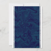 Elegantes Blau und graues Marmor Einladung zur Hoc (Rückseite)