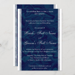 Elegantes Blau und graues Marmor Einladung zur Hoc