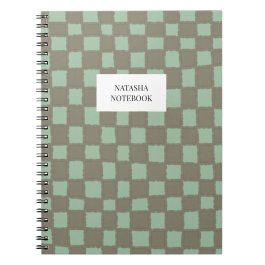 Elegantes Blau- und Graues Prüfbrett-Muster Notizblock (Vorderseite)