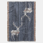 Elegantes Blau und Gray Snowy Rentier Weihnachten Decke (Vorderseite Vertikal)