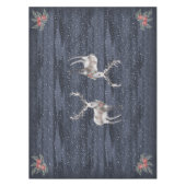 Elegantes Blau und Gray Snowy Rentier Weihnachten Tischdecke (Vorderseite)