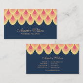 Elegantes Blau und Rosa Geometrische soziale Medie Visitenkarte (Vorne/Hinten)