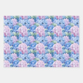 Elegantes Blau und rosa Hydrangea Geschenkpapier Set (Vorderseite 2)