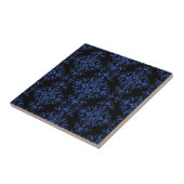 Elegantes Blau- und Schwarz-Floral Damask Style Mu Fliese (Seite)