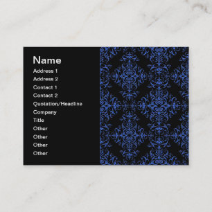 Elegantes Blau- und Schwarz-Floral Damask Style Mu Visitenkarte