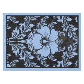 Elegantes Blau und schwarzer Damast Weihnachten Tischdecke (Vorderseite (Horizontal))