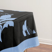 Elegantes Blau und schwarzer Damast Weihnachten Tischdecke (Beispiel)