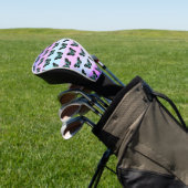 Elegantes Blau- und Schwarzschmetterlingsmuster Golf Headcover (In SItu)